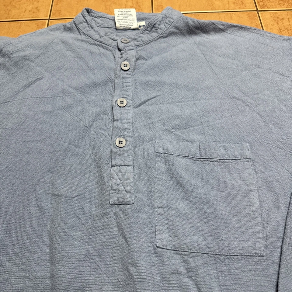 Camisa Henley Tilley Endurables Algodón Para Hombre Manga Larga Talla Grande Azul Poeta Foto 3 de 4