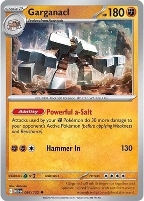 Garganacl Reverse Holo Uncommon ME01: Mega Evolution 084/132 NM