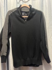 AMERICAN RAG Ribbed Knit Black/ Gray Mock Neck L PULLOVER SWEATER Men's SZ. L