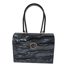 Stylecraft of Miami Lucite Black Gray Box Bag Purse Vintage 50's 60's