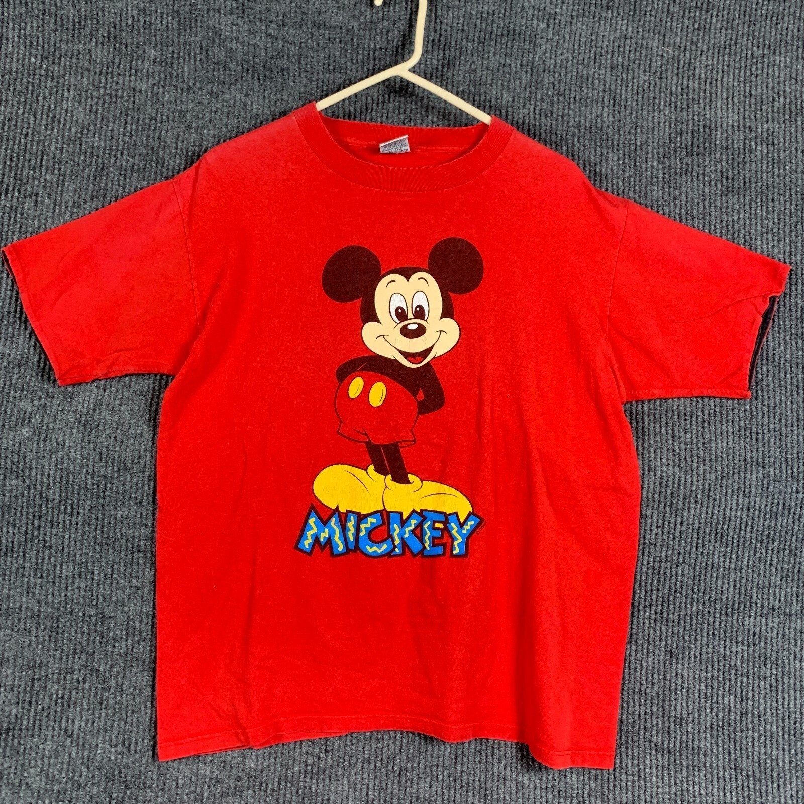 VTG Wellington Apparel Mickey Mouse T Shirt Mens Large Red Disney Retro 90s USA