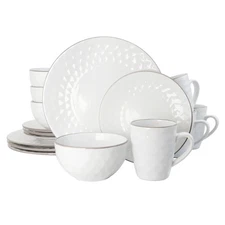 Elama El-Medicipearl Elama'S Luxurious Medici Pearl 16 Piece Dinnerware Set In