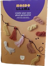 Mondo Llama Create-Your-Own Halloween Ghost Garland Craft Kit Felt Stickers Yarn