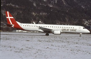 GH06 Original aircraft slide/Dia Great Dane E195 OY GDC