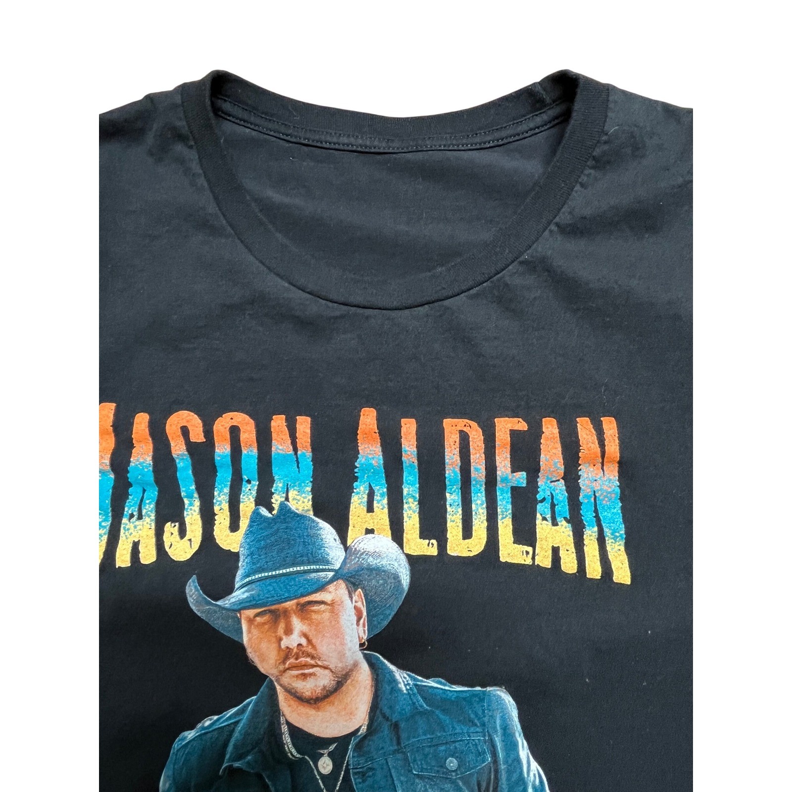 Jason Aldean Rock N' Roll Cowboy Tour 2022 Concert T-Shirt Black Short Sleeve image 2