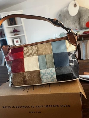 バッグ COACH One-Shoulder Bag Suede Multicolor Coach Patchwork Suede Bags & Handbags for Women for sale | eBay