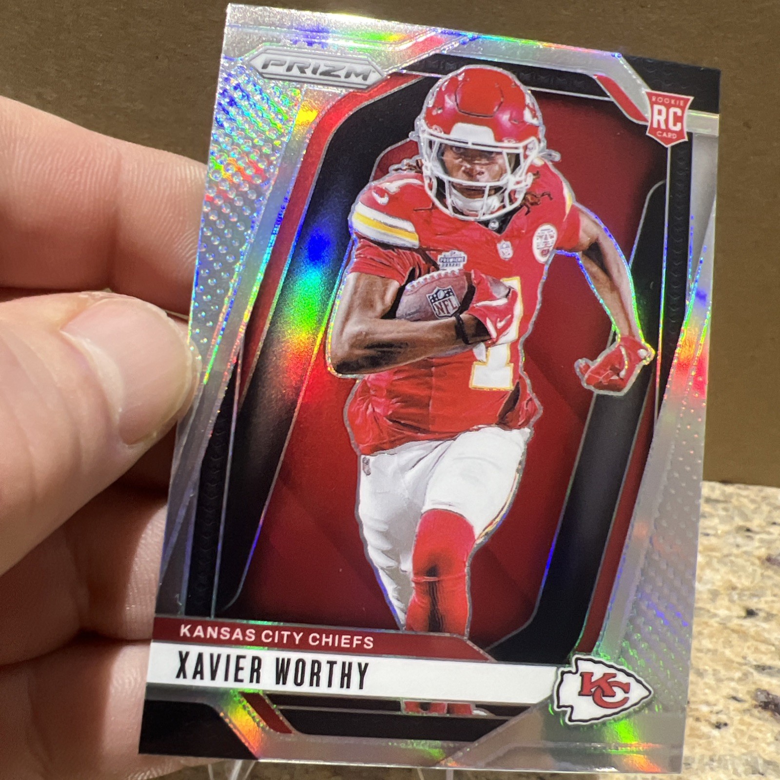 2024 Panini Prizm Rookie VARIATION Xavier Worthy #42 SILVER PRIZM (RC) KC Chiefs