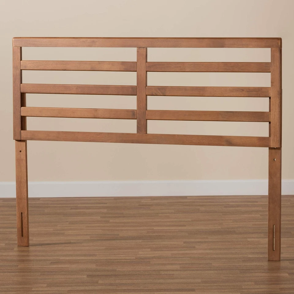 Akemi Modern and Contemporary Ash Walnut Finished Wood Full Size Headboard - Image 4 of 4