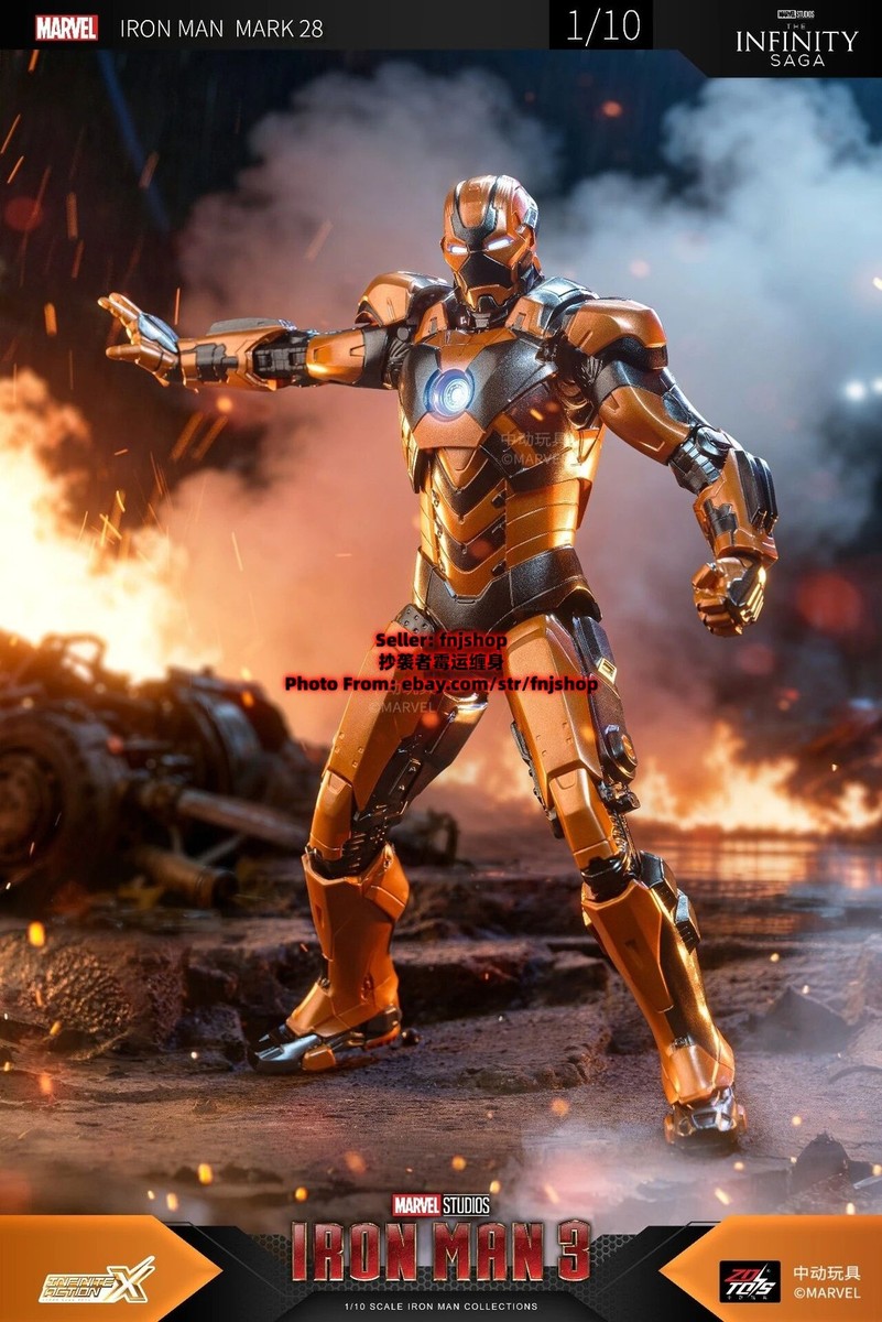 New ZD TOYS 1/10 Scale Iron Man 3 Series MK28 Mark28 Jack Action