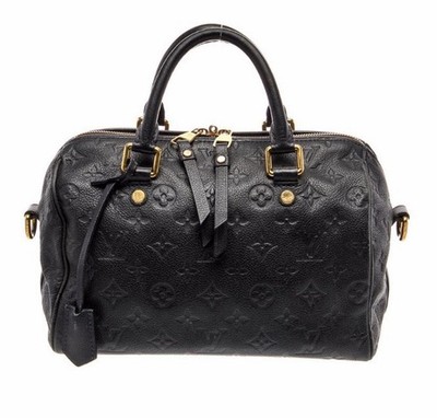 Louis Vuitton Monogram Speedy Bandouliere 25 Black Leather Lock, Key & Clochette