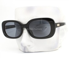 Coach Sunglasses HC 8358U 500280 Polished Black Blue Tinted Gold Logo w/case