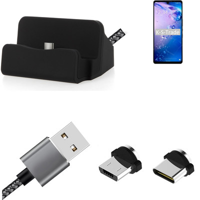 Ladestation für Sharp Aquos Zero6 + USB-Typ C u. Micro-USB-Adapter