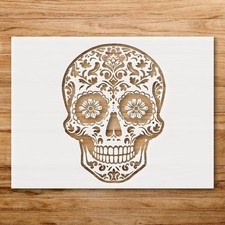 Decorative Skull with Bold Outlines Wall Art Reusable Plastic Stencil - Stenc