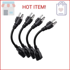 [ETL Listed] Miady Short Power Extension Cord Outlet Saver, 16AWG/13A, 3 Prong (