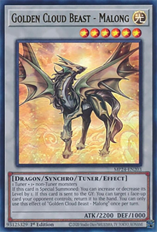 Yugioh Golden Cloud Beast - Malong 1st Edition Ultra Rare MP24-EN203 NM