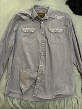 Howler Brothers Western Snap Shirt Mens Sz L Crosscut Deluxe Gray Pictograph