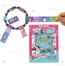 Sticki Rolls Sticki Bands Wearable Sticker Bracelets Kit 70 Stickers 2 Mystery  