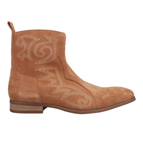 Dingo Brooks Embroidered Pull On Round Toe Mens Brown Casual Boots DI211-TAN