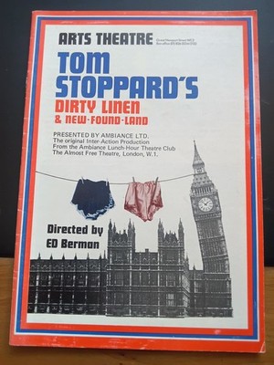 1976 Kunsttheater Schmutziges Leinen Neufundland Programm Tom Stoppard Vintage