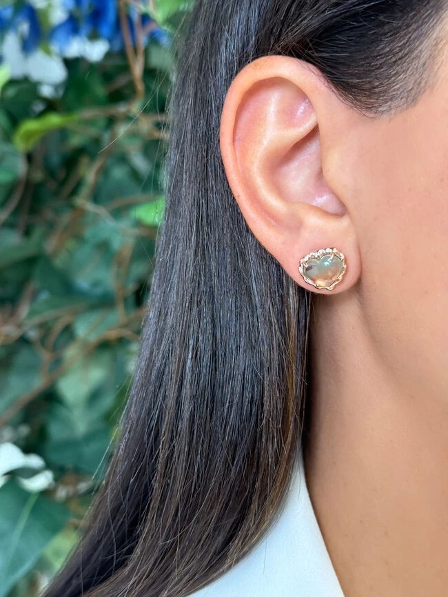 Pendientes LeVian enchapados en oro rosa de plata de ley con caramelo Aquaprase de 3,60 quilates Foto 3 de 4