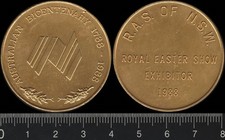 Australia: 1988 Bicentenary Royal Easter Show Exhibitor medal, R.A.S. of NSW