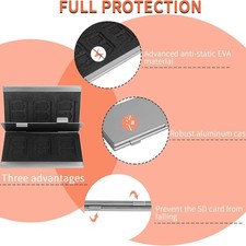 Sturdy Shockproof Moisture-Proof High-End Aluminum Alloy SD/TF Card Storage Case