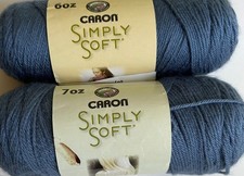 Caron Simply Soft Medium 4 weight 100 Acrylic Yarn Country Blue 2 skein Lot