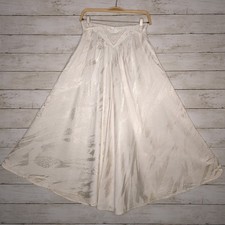 Circle T by Marilyn Lenox Skirt Western White Acetate Size XXS 23.5" Rodeo 80s