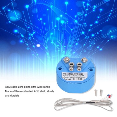 Fafeicy Temperatursensor-Transmitter SBWR – K-Typ Thermoelement, DC 24V, 0-1300°C