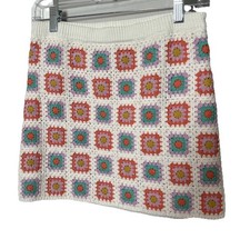 Art Class Girls Granny Square Skirt Size XL 14/16 Lined Cotton Pastel Colors