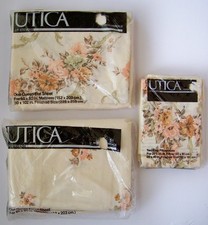 Utica Limoges Bone QUEEN Sheets  fitted, flat & KING pillowcases No Iron Percale