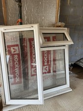uPVC White Double-Glazed Casement Window 120Wx126H cm Clear Glass Handle Lock