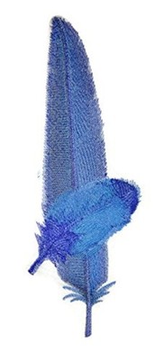 Custom and Unique Fancy Feather Collection [Hyacinth Macaw Feathers] Embroidered