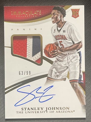 2015 Panini Immaculate Collection STANLEY JOHNSON RC Patch Auto Arizona 63/99