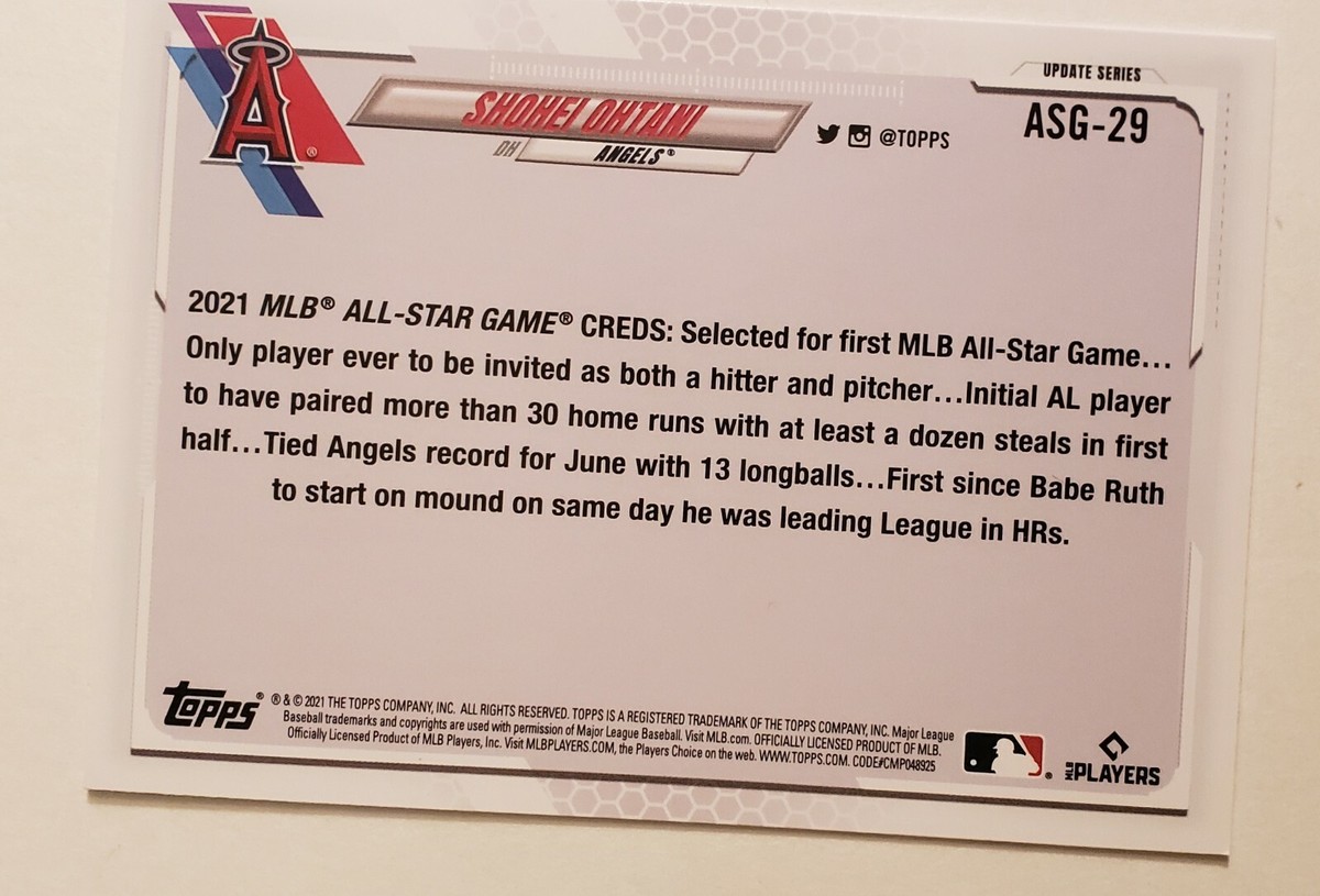 2021 Topps Update Series All-Star Game Shohei Ohtani Batting