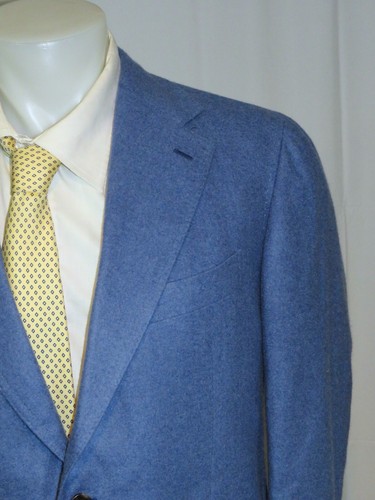 Stile Latino x Attolini Solid Blue 100% Cashmere Two Button Sport Coat 42R - Picture 3 of 14