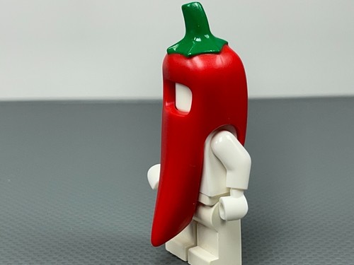 LEGO Minifigure Red Chili Pepper Costume Head Cover Series 22 Green Stem 71032 - Picture 5 of 11