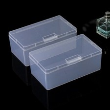 1pcs Storage Box Rectangular Plastic Transparent With Lid Container Case Holder