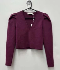 BNWT ZIMMERMANN Fine Knit V-Neck Knitted Top - Size 1 (Aus 10) - PLUM - $350