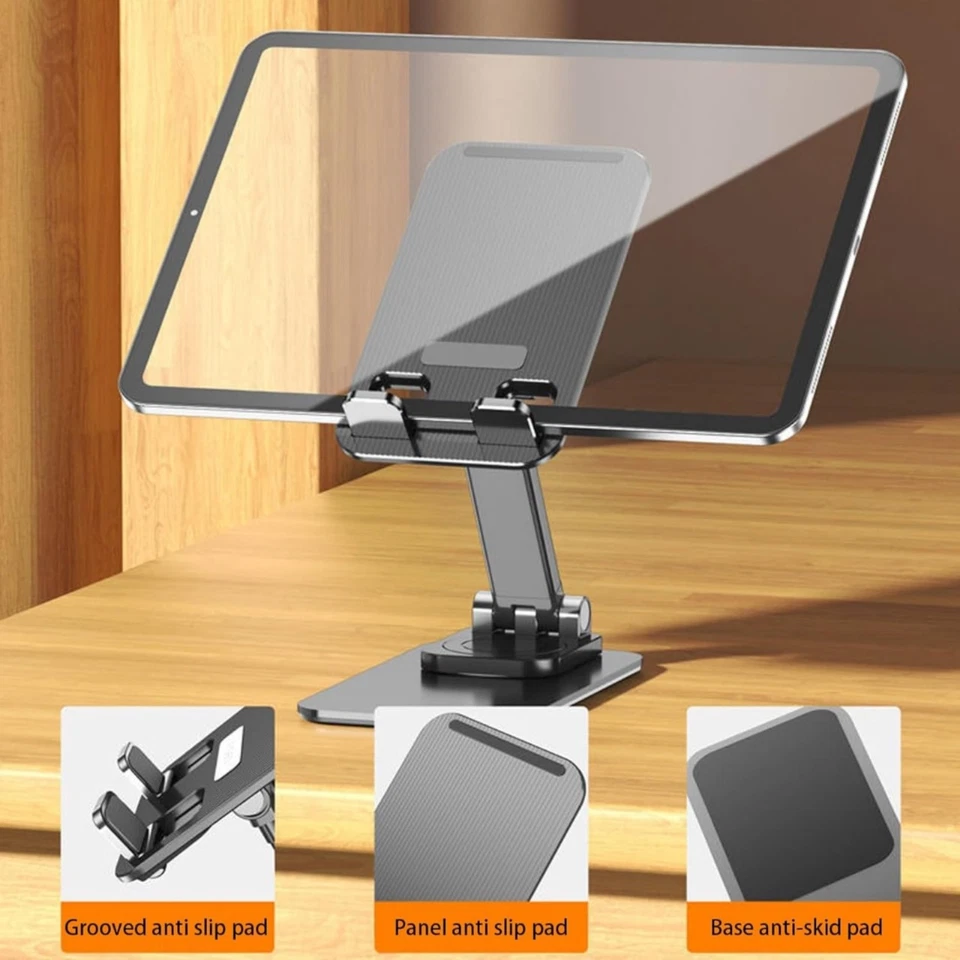 360° Folding Metal Mobile Phone Desktop Holder Tablet Desk Stand Portable - Image 3 of 4