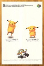 2000 Hey You, Pikachu N64 Nintendo 64 Print A...