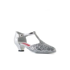 Paoul Chaussure De Danse Profesional Charleston Femme 20 Talon 35R Argent  tg32