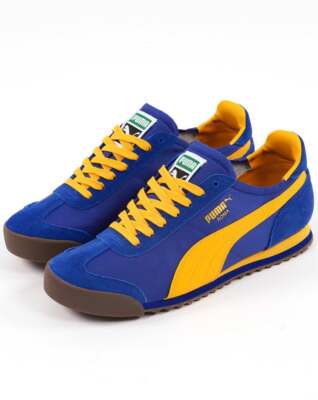 Puma Roma OG Nylon Trainer Royal Blue/Yellow- Sneakers, Retro