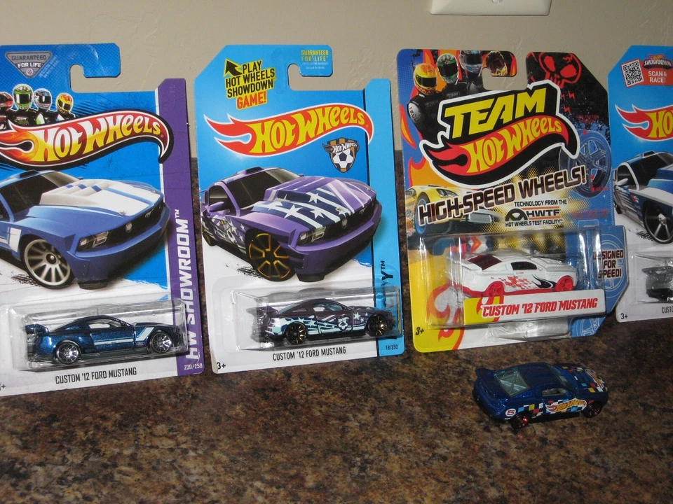 Hot Wheels Lot of 6 Custom 2012 Ford Mustang Variation Faulken Tire Team HWTF 12 - Image 2 of 3