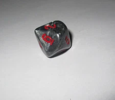 Chessex Marbelized Charcoal with red d10 - OOP dice