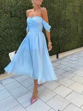 Girls' Off Shoulder Chiffon Bridesmaid Dress Long Shoulder Pleated Evening Dress