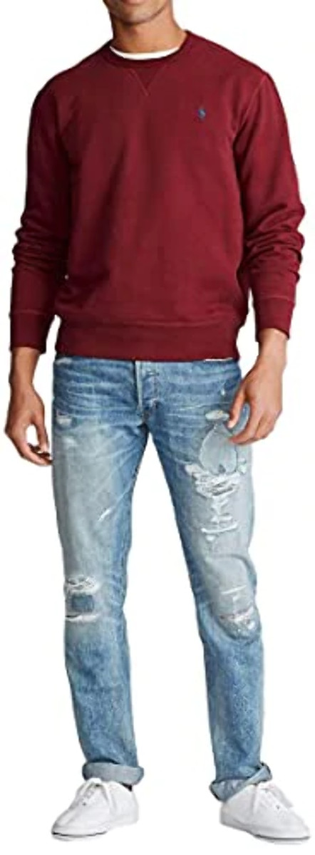 Polo Ralph Lauren Mens Iconic Crew-Neck Fleece Sweatshirt (Small, Classic  Wine) | eBay