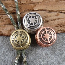 Brass  Copper Compass Shape Lanyard Bead Knife Paracord Beads Zipper Pull Beads