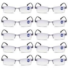 10 Pair Rimless Mens Blue Light Blocking Reading Glasses Anti Blue Light Readers