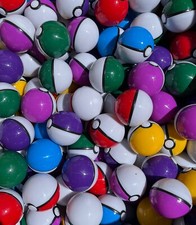 25 Mini 2  Pokeballs with 25 Random Action Figures Kids Bday Party Gift